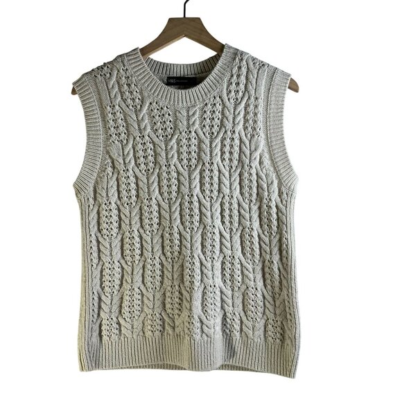 M&S Collection Sweaters - M&S Collection- Cable Knit Crew Neck Knitted Vest / Jumper - Large